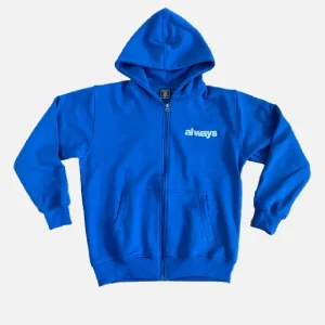 Adwysd Always Up Royal Blue Zip Up Hoodie