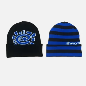 Adwysd Reversible Cuff Beanie Black/Blue