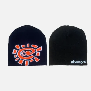 Adwysd Reversible No Cuff Beanie Black/Orange