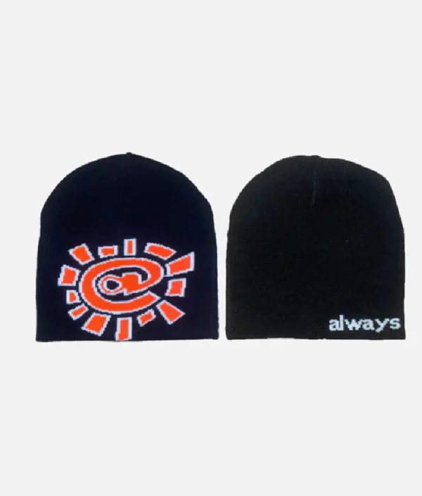 Adwysd Reversible No Cuff Beanie Black/Orange