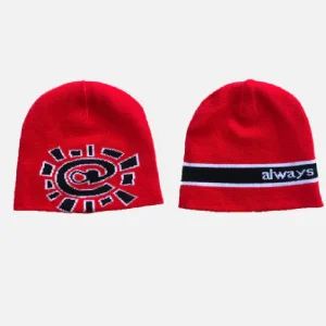 Adwysd Reversible No Cuff Beanie Red